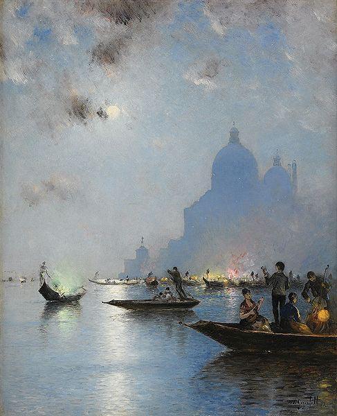 wilhelm von gegerfelt Venice in twilight oil painting picture